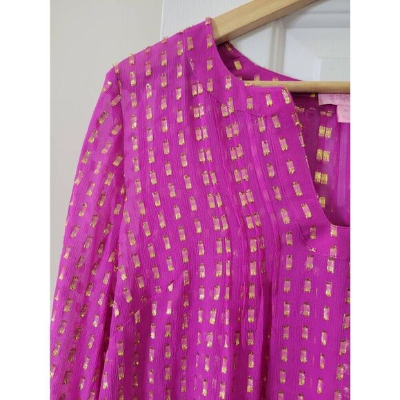 Lilly Pulitzer Silk Colby Top size M MSRP $168 - Picture 3 of 9